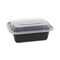 Pactiv Evergreen Newspring VERSAtainer Microwavable Containers, 12 oz, 4.5 x 5.5 x 1.75, Black/Clear, 150PK NC818B - alternate 1
